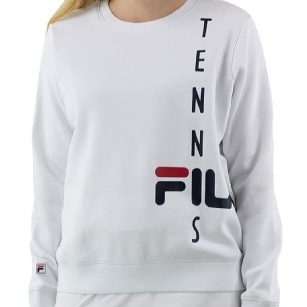 Fila Girls Tennis Pullover Sweatshirt Girls S White NWT‎